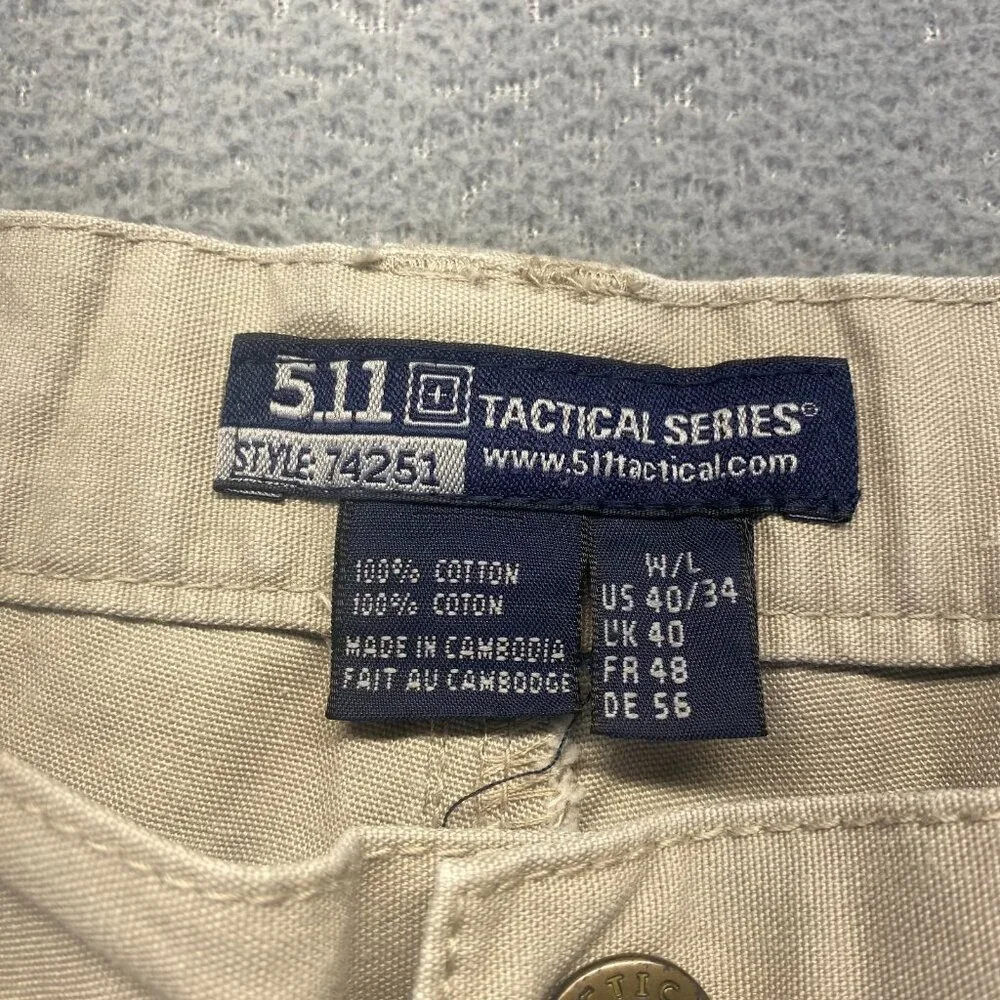 5.11 Tactical‎ 74251 Series Mens Pants - Beige Size 40X34 Hiking Outdoor Comfort